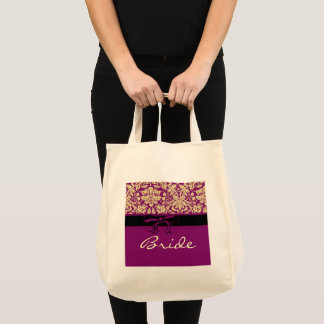 Bolso De Tela Damasco Púrpura