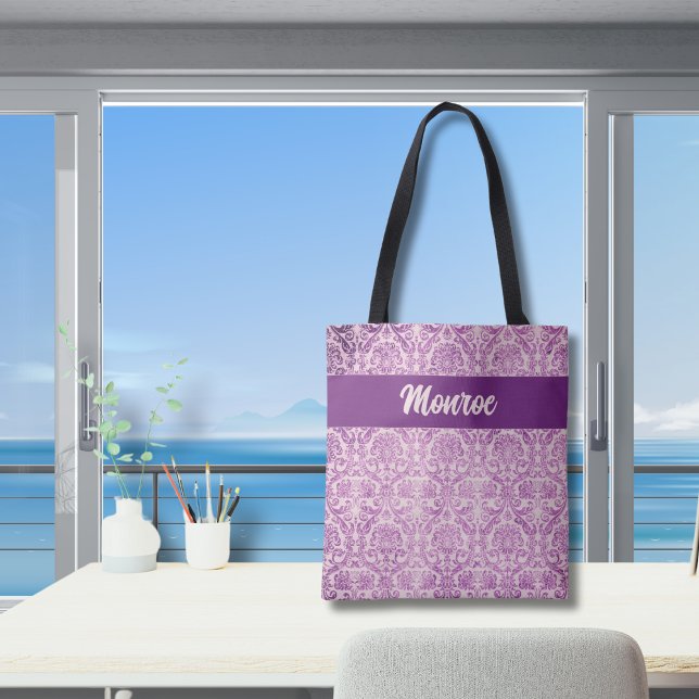 Bolso De Tela Damasco rosa morado (Subido por el creador)