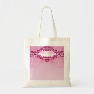 Bolso De Tela Damasco rosado de la aclaración y regalo floral