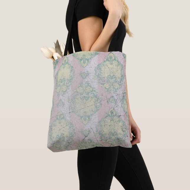 Bolso De Tela Damask Grunge Elegance (Detalle)