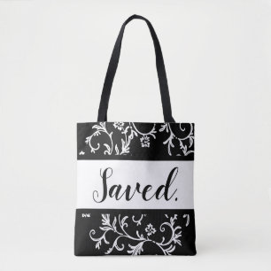 Bolso De Tela Damask Saved Christian