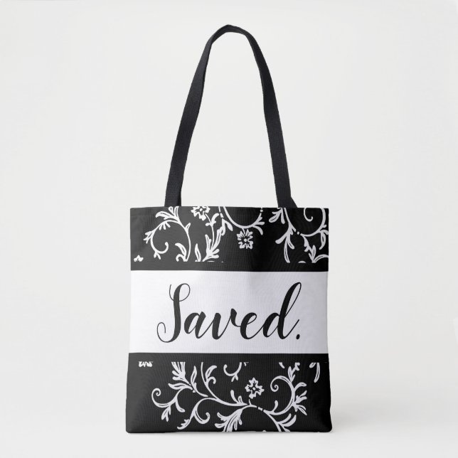 Bolso De Tela Damask Saved Christian (Anverso)
