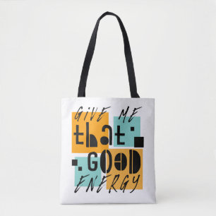 Bolso De Tela Dame esa ENERGÍA BUENA Naranja Positiva