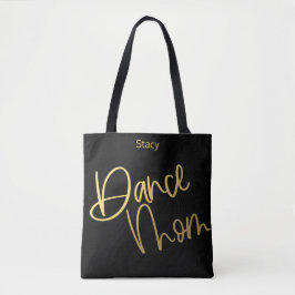 Bolso De Tela Dance Mom Gold y Black Cute Personalizado