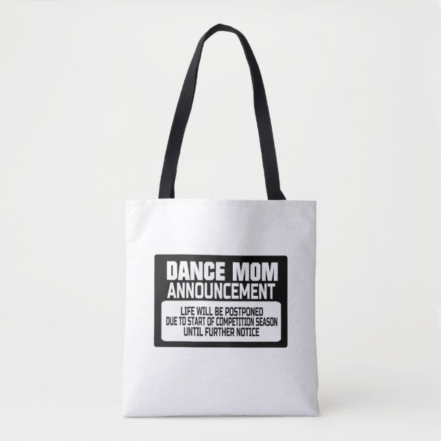 Bolso De Tela Dance Mom Invitación (Anverso)