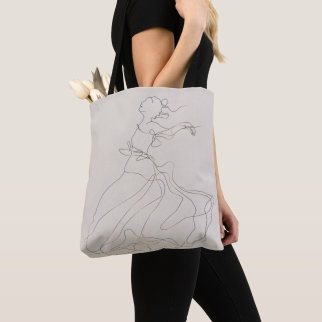 Bolso De Tela Dancing Lady Line Art (Detalle)