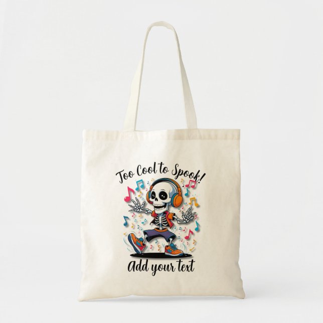 Bolso De Tela Dancing Skeleton – Halloween Trick-or-Treat Tote (Frente)