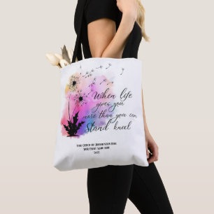 Bolso De Tela Dandelion Scripting Personalizado de la Biblia Dom