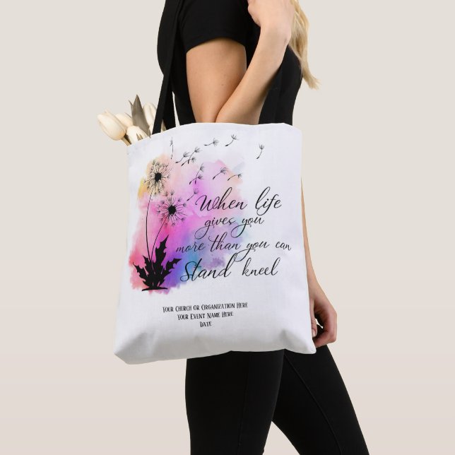 Bolso De Tela Dandelion Scripting Personalizado de la Biblia Dom (Detalle)