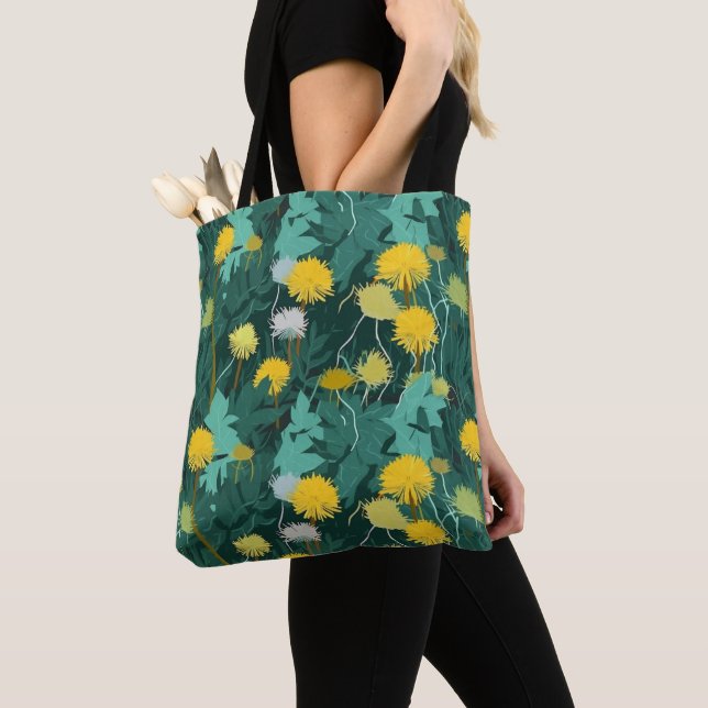 Bolso De Tela Dandelions amarillo de verano (Detalle)
