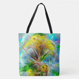 Bolso De Tela Dandelions etéreos en Neon Dreamscape
