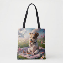 Bolso De Tela Dandie Dinmont Terrier en picnic