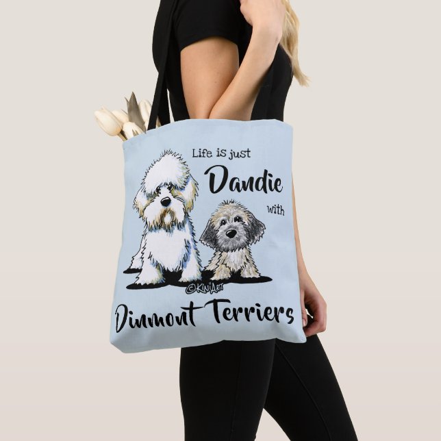Bolso De Tela Dandie Dinmont Terriers (Detalle)