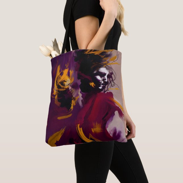Bolso De Tela Danza de la Mente – Figura Abstracta Expresiva (Detalle)