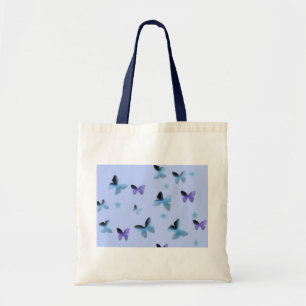 Bolso De Tela Danza de mariposas en verde azul
