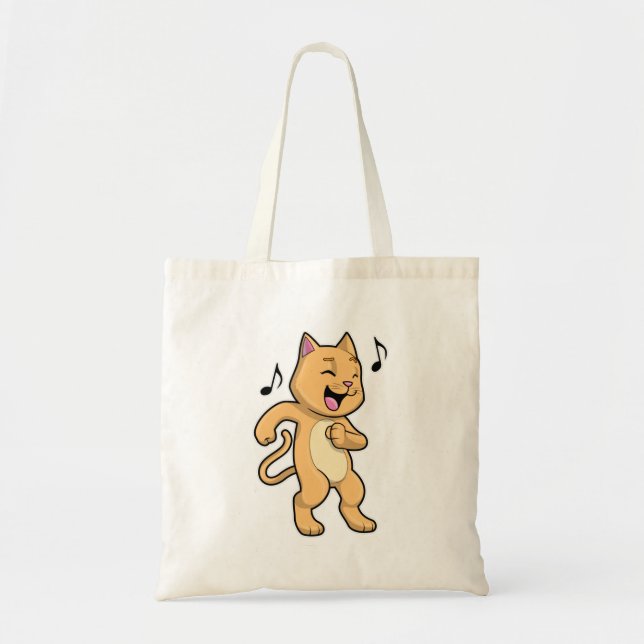 Bolso De Tela Danza de música de gato (Frente)