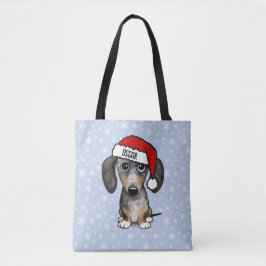 Bolso De Tela Dapple Dachshund Santa Cute Perro Wiener