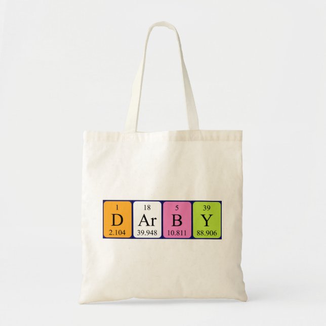 Bolso De Tela Darby nombre de tabla periódica aleta (Frente)