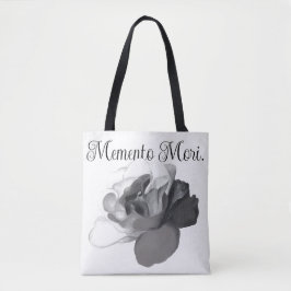 Bolso De Tela Dark Academia Memento Mori Rosa Blanca