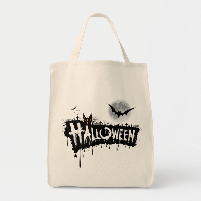 Bolso De Tela Dark Design Halloween Tote Bag (Frente)