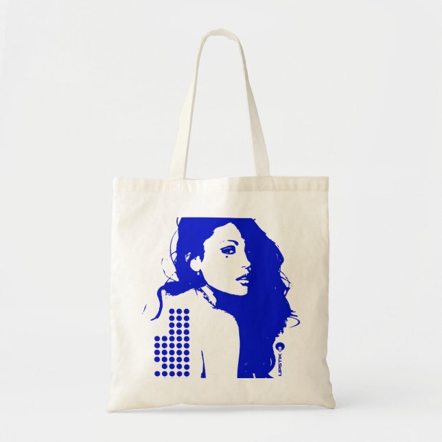 Bolso De Tela Dark Disco Blue (Frente)