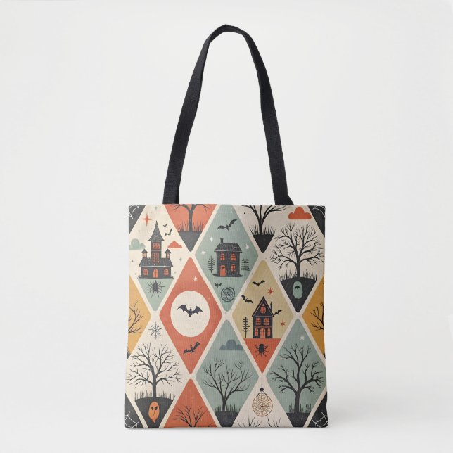 Bolso De Tela Dark ghost pattern (Anverso)