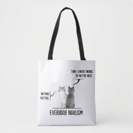Bolso De Tela Dark Humor Cat Everyday Nihilism Quote Introvert