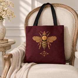 Bolso De Tela Dark Romance Royal Bee | Borgoña y Oro Francés