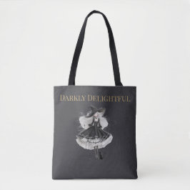 Bolso De Tela Darkly Delightful – Gothic Witch & Cat Tote Bag