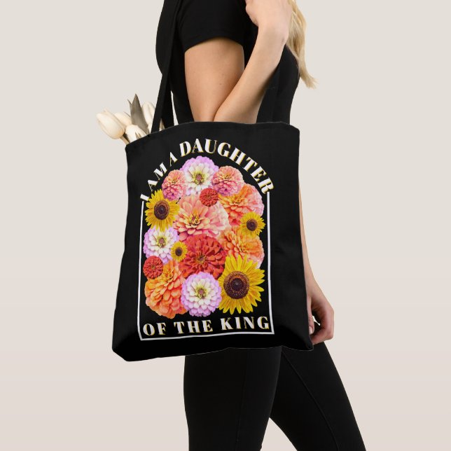 Bolso De Tela Daughter of The King Bible Verse Wildflower (Detalle)