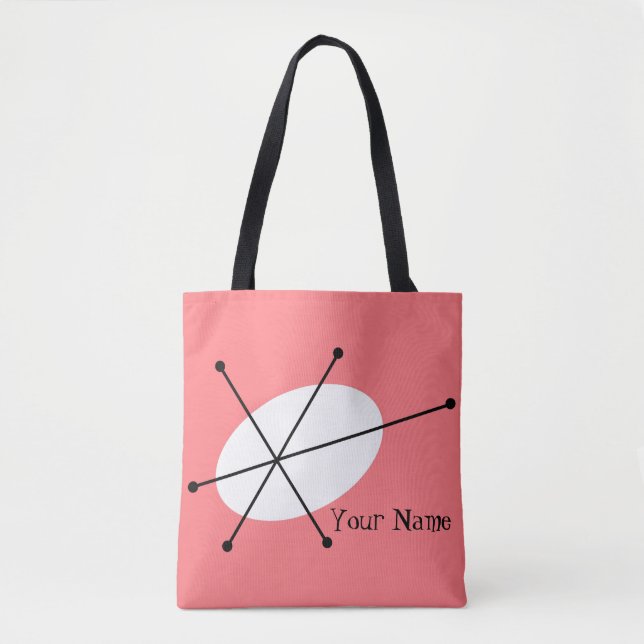 Bolso De Tela Dazzle Texto rosa por todo el tote (Anverso)