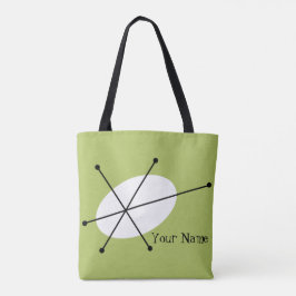 Bolso De Tela Dazzle Texto verde por todo el tote