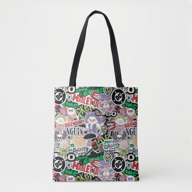 Bolso De Tela DC Super-Villains Cartoon Pattern (Anverso)