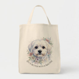 Bolso de tela de acuarela con vista frontal y tras