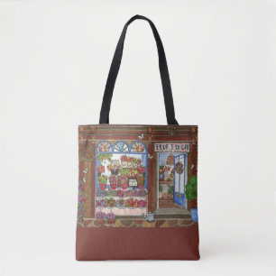 Bolso de tela de aquarela de floristería