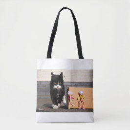 Bolso De Tela De Fubby's verstoppen zich voor de kat Ping.