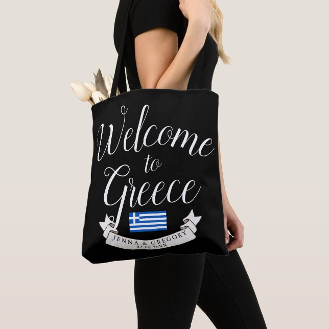Bolso De Tela Dé la bienvenida al personalizado de la boda del (Detalle)