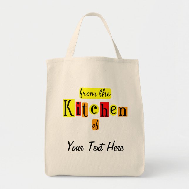 Bolso De Tela De la cocina del Tote de retro Personalizado (Frente)
