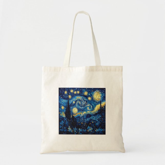 Bolso de tela de La noche estrellada de Van Gogh (Frente)