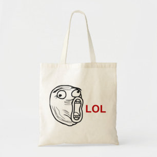 Bolso De Tela De LOL de la risa cara ruidosa Meme de la rabia