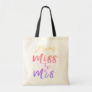 Bolso De Tela De Miss a Sra. Bridal Shower Fiesta Rainbow