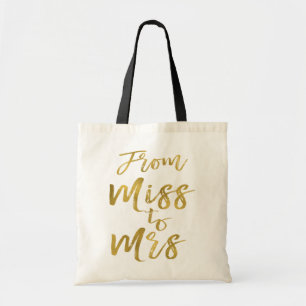 Bolso De Tela De Miss a Sra. Bridal Shower Fiesta Relieve metali