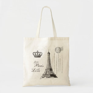Bolso De Tela De París con la torre Eiffel del viaje del vintage