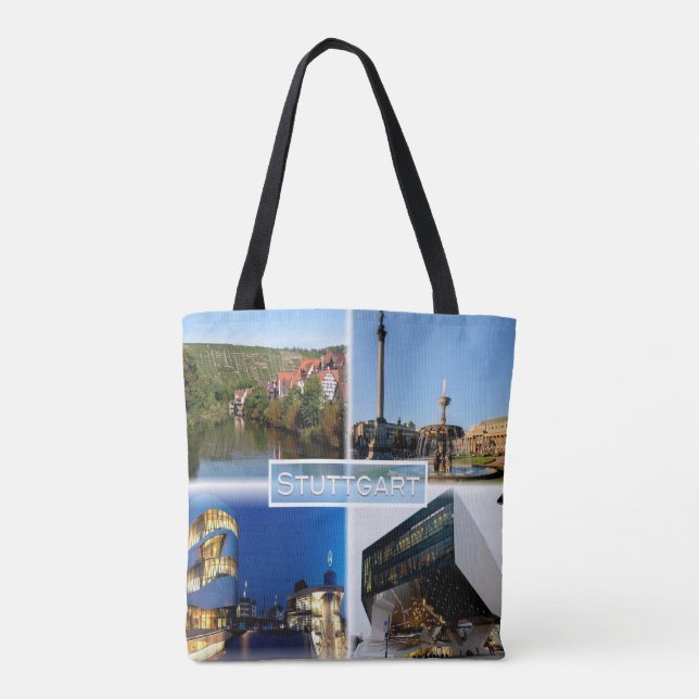 Bolso De Tela DE Stuttgart - Río Neckar - Schlossplatz - (Reverso)
