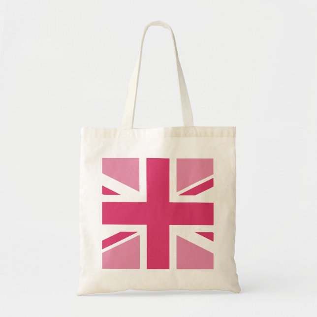 Bolso De Tela ~ de Union Jack en rosas femeninos (Frente)