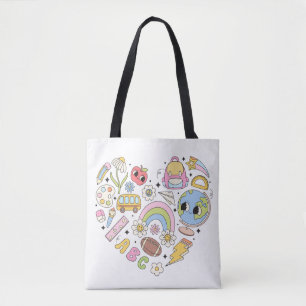 Bolso De Tela De vuelta a la escuela Groovy Colorful Heart