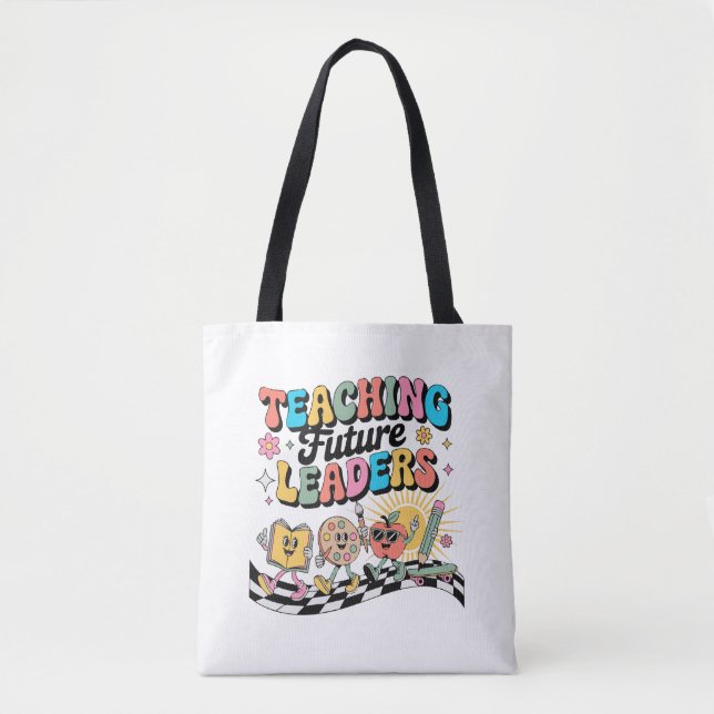 Bolso De Tela De vuelta a la escuela profesora primer día de ens (Anverso)