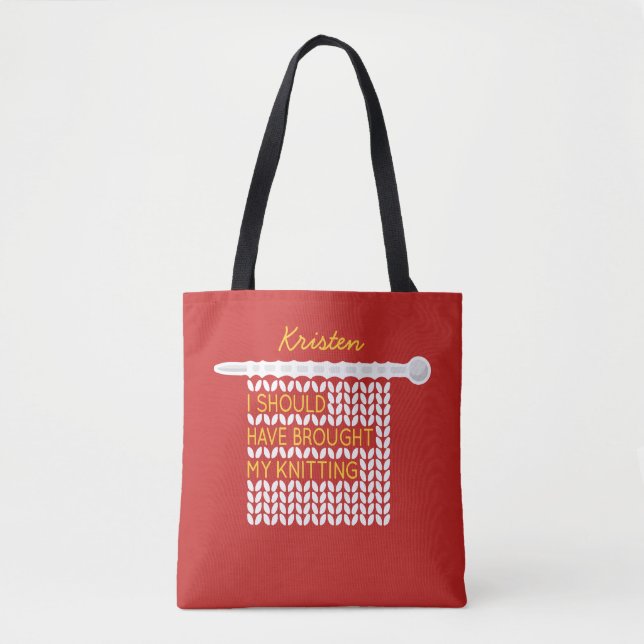 Bolso De Tela Debería Haber Traído Mi Tejido - Blanco (Anverso)