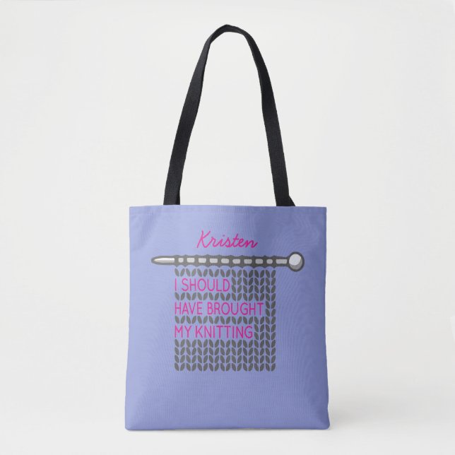 Bolso De Tela Debí Haber Traído Mi Tejido - Gris (Anverso)