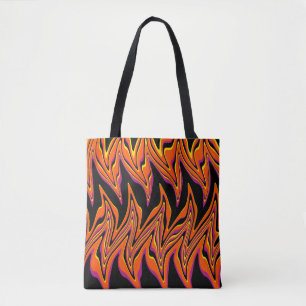Bolso De Tela Debilitado en negro, rosa, Naranja y amarillo